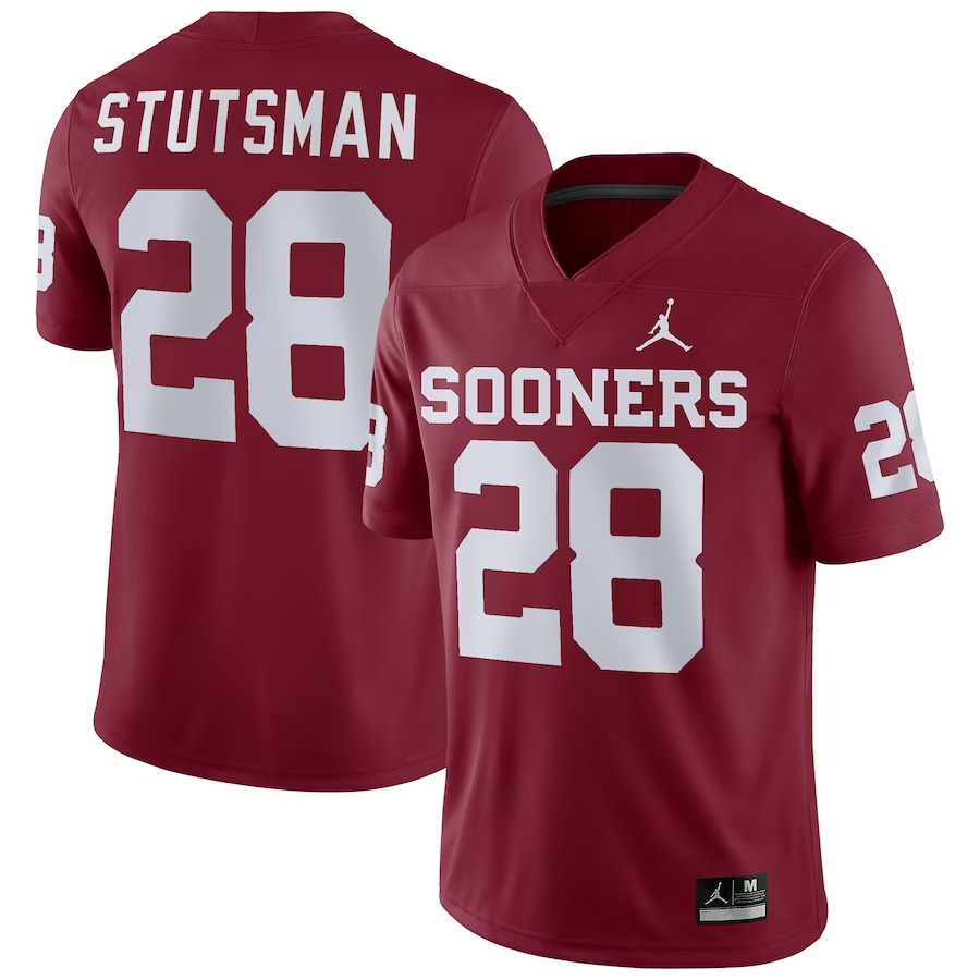 Danny Stutsman Oklahoma Sooners Jordan Brand Player Game Jersey - Crimson