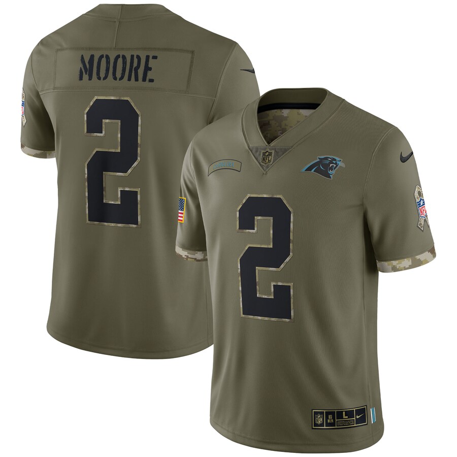 Men's Carolina Panthers D.J. Moore Nike Olive Salute To Service Limited Jersey