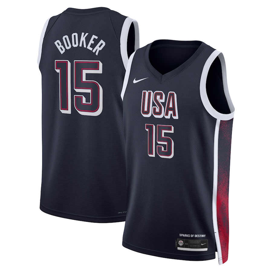 Unisex Men's USA Basketball Devin Booker Nike Navy 2024 Swingman Player Jersey