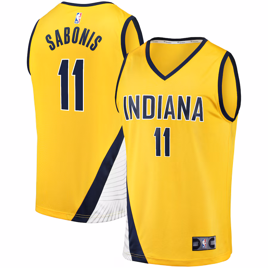 Men's Indiana Pacers Domantas Sabonis Fanatics Gold Fast Break Replica Jersey - Statement Edition