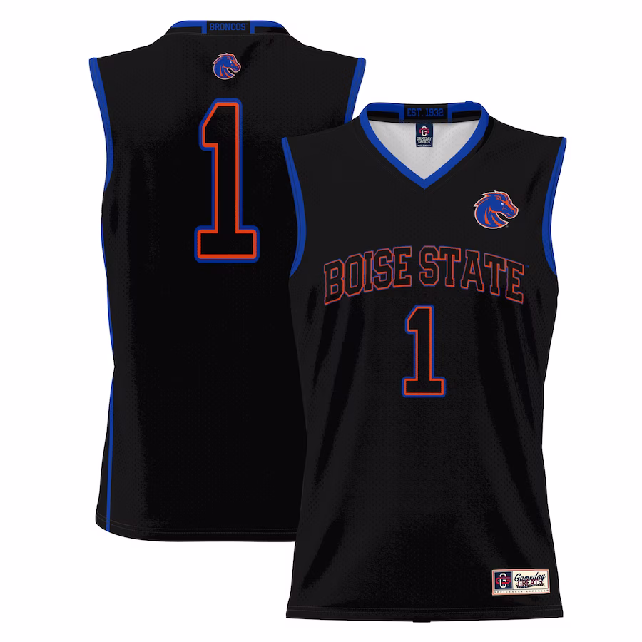 #1  Boise State Broncos GameDay Greats  Lightweight Basketball Jersey - Black