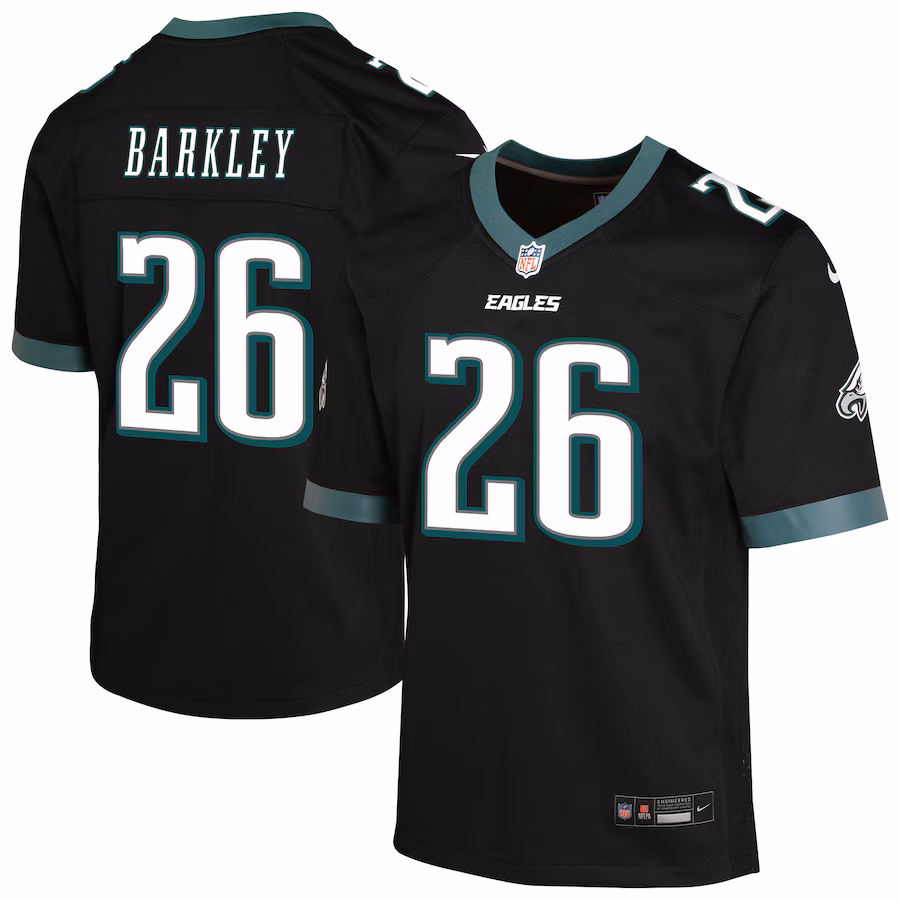 Youth Philadelphia Eagles Saquon Barkley Nike Black Alternate Game Jersey