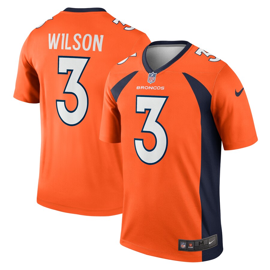 Men's Denver Broncos Russell Wilson Nike Orange Team Legend Player Performance Top
