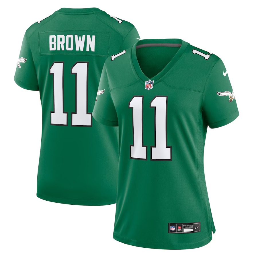 Women's Philadelphia Eagles A.J. Brown Nike Kelly Green Player Jersey