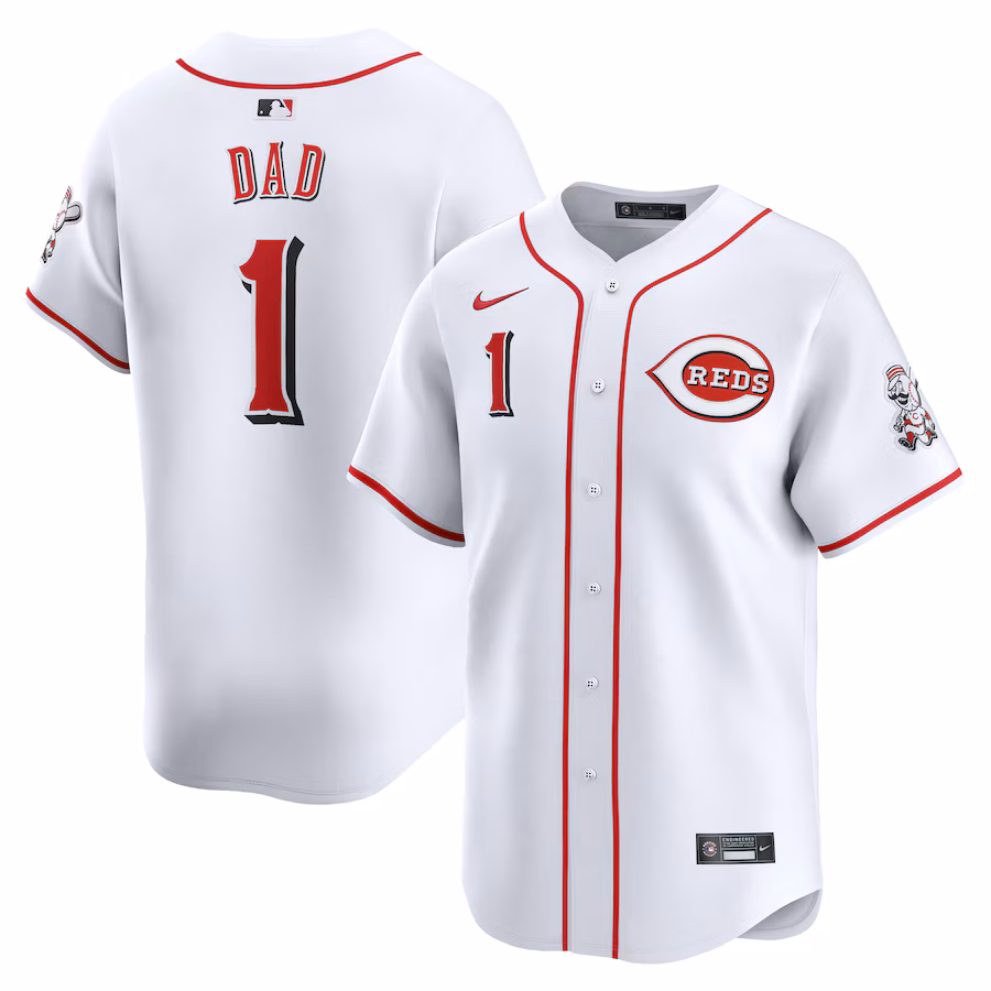 Men's Cincinnati Reds Nike White #1 Dad Home Limited Jersey