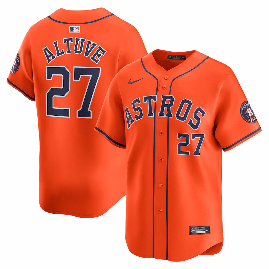 Men's Houston Astros Jose Altuve Nike Orange Alternate Limited Player Jersey