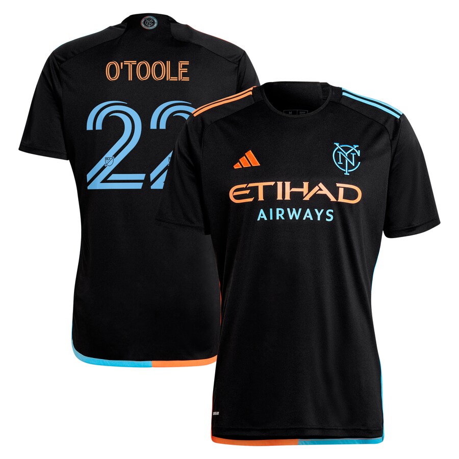 Men's New York City FC Kevin O'Toole adidas Black 2024 24/7 Kit Replica Player Jersey