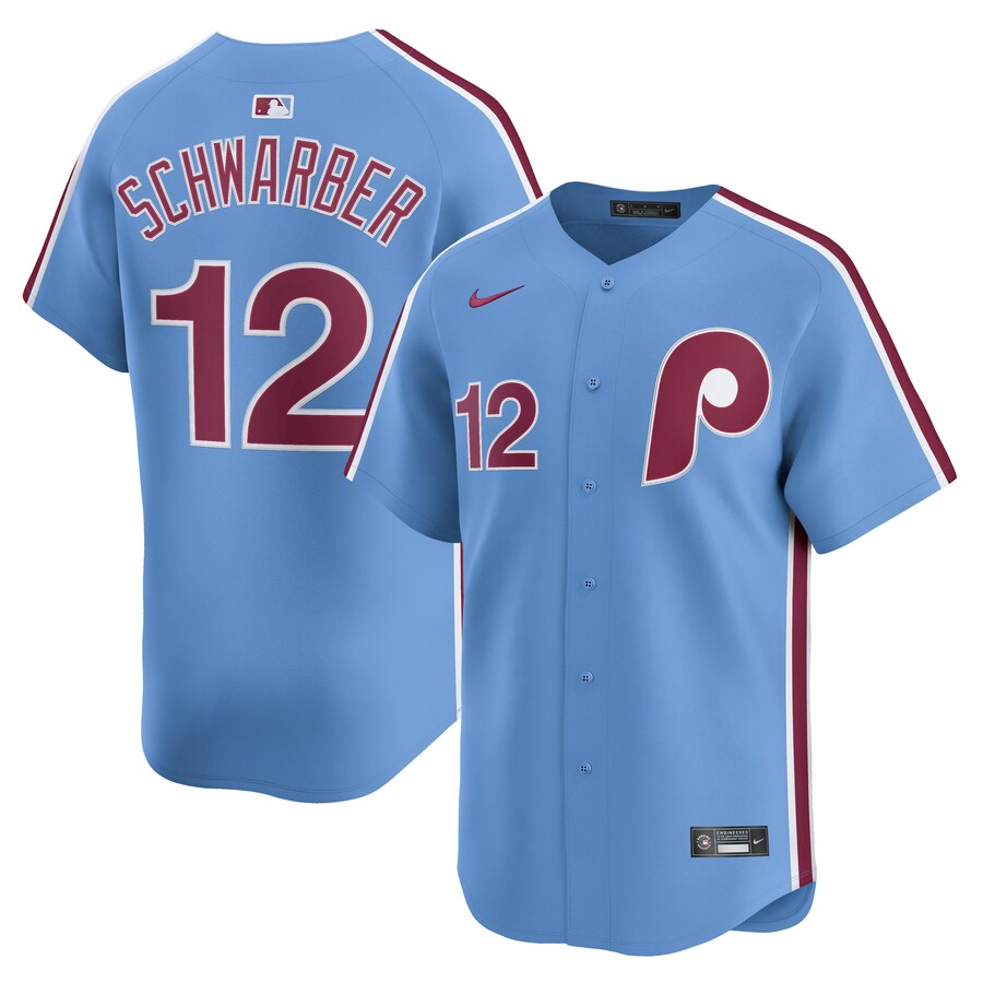 Men's Philadelphia Phillies Kyle Schwarber Nike Light Blue Alternate Limited Jersey