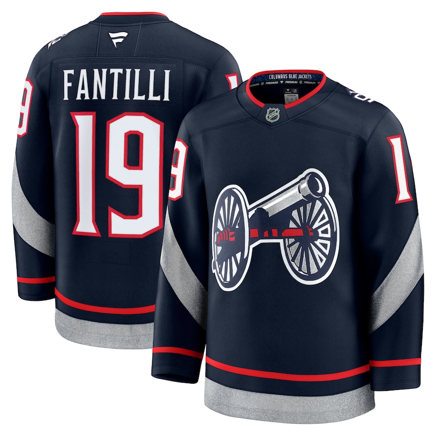Men's Columbus Blue Jackets Adam Fantilli Fanatics Navy 2025 NHL Stadium Series Premium Player Jersey