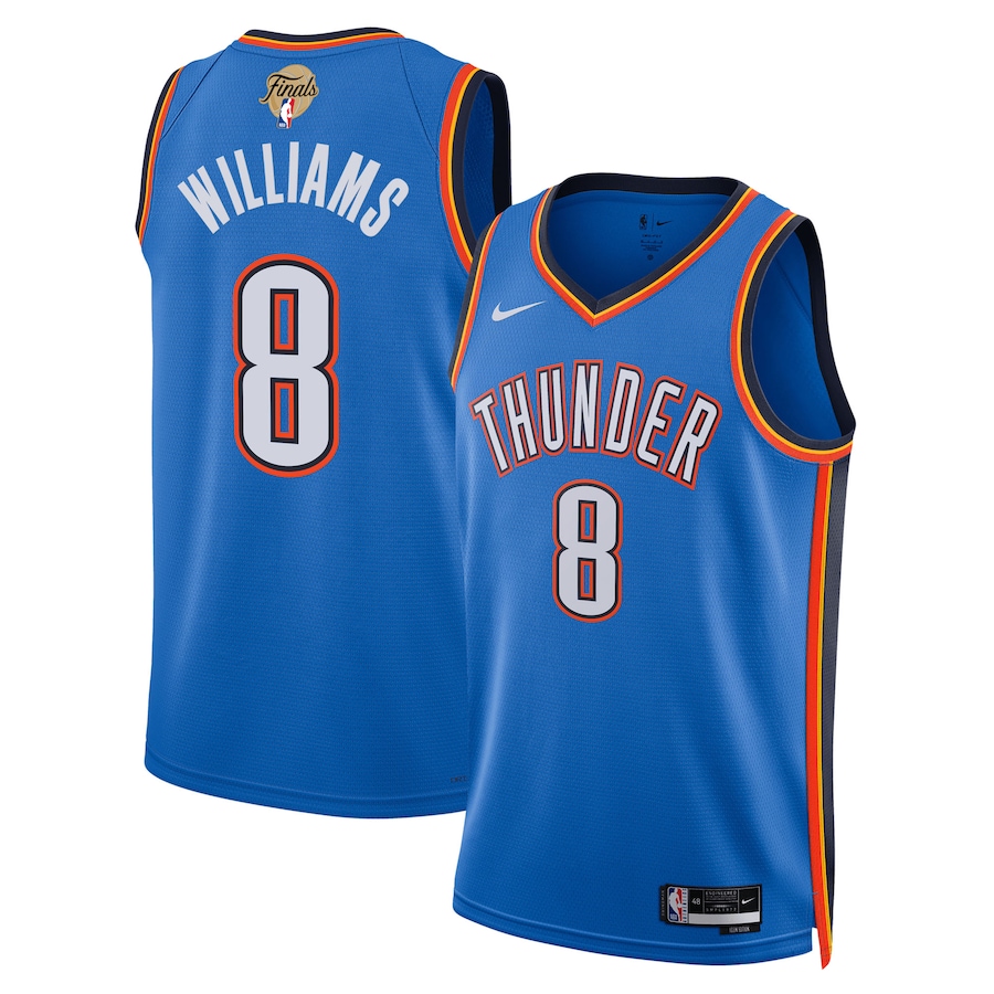 Unisex Oklahoma City Thunder Jalen Williams Nike Blue 2025 NBA Finals Swingman Jersey - Icon Edition