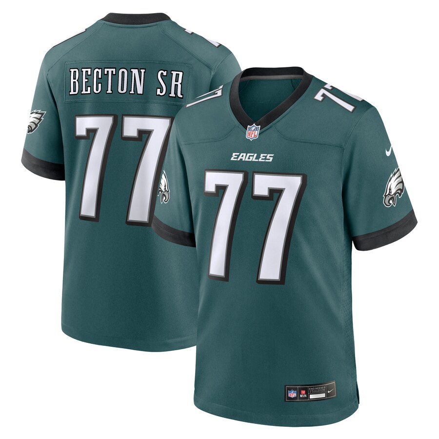 Men's Philadelphia Eagles Mekhi Becton Sr. Nike Midnight Green Game Jersey
