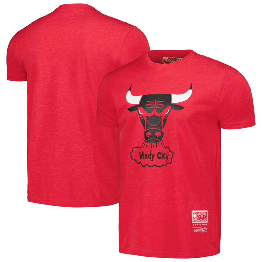 Unisex Chicago Bulls  Mitchell & Ness Red Hardwood Classics MVP Throwback Logo T-Shirt
