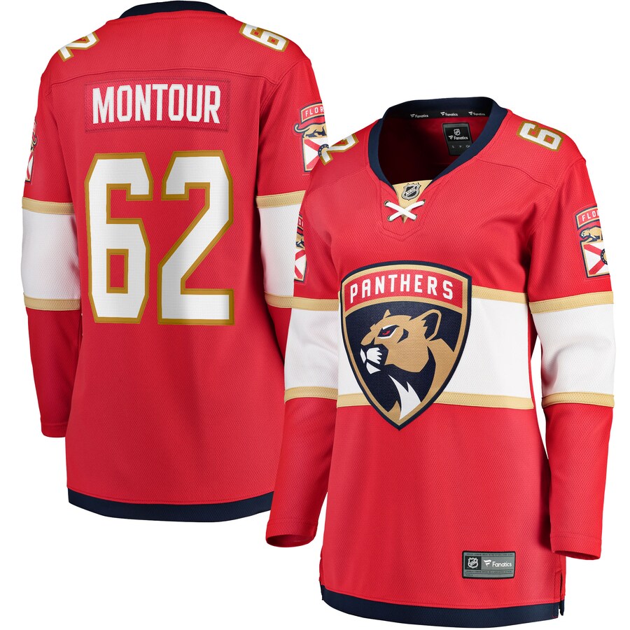 Women's Florida Panthers Brandon Montour Fanatics Branded Red Home Breakaway Player Jersey