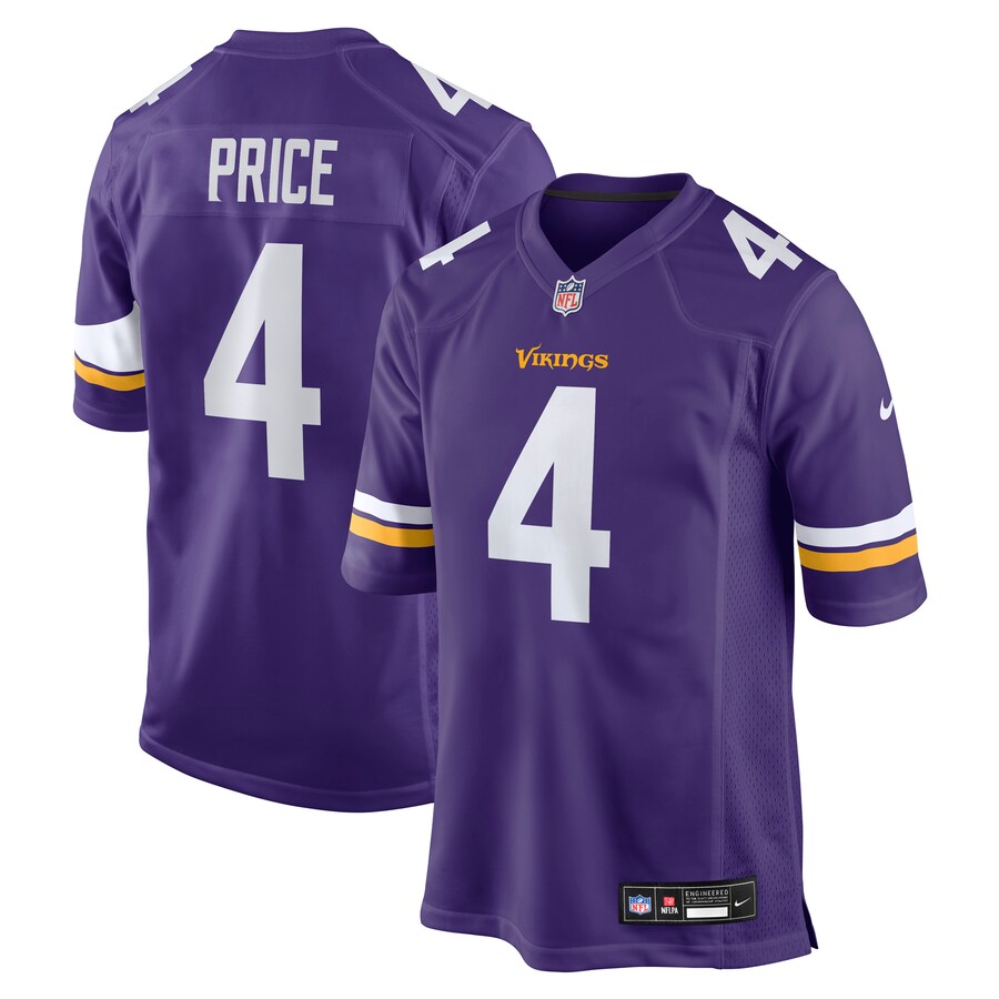 Men's Minnesota Vikings Myles Price Nike Purple Team Game Jersey