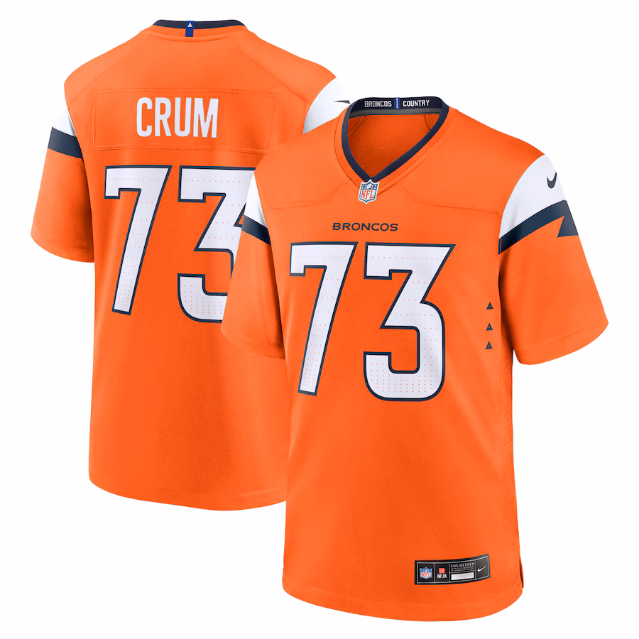 Men's Denver Broncos Frank Crum Nike Orange Team Game Jersey