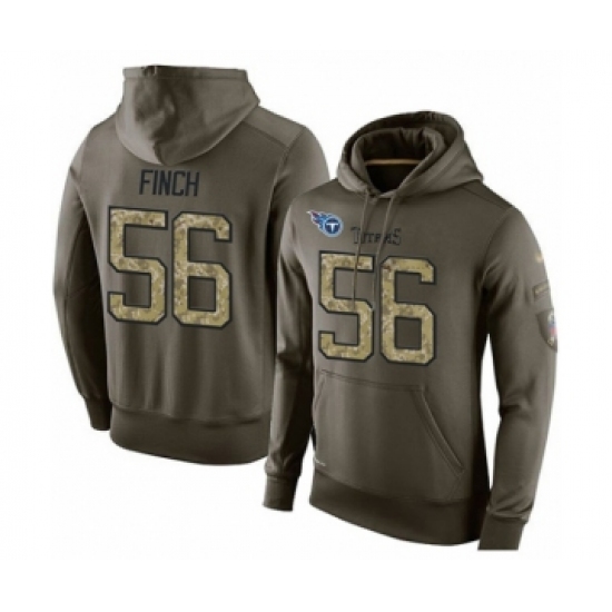 Football Men's Tennessee Titans #56 Sharif Finch Green Salute To Service Pullover Hoodie