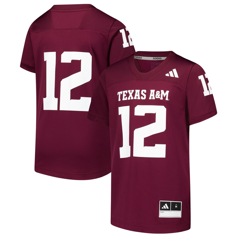 Youth adidas #1 Maroon Texas A&M Aggies Replica Jersey