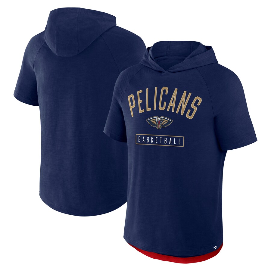 Men's New Orleans Pelicans Fanatics Athletic Navy Pass Legend Hooded T-Shirt