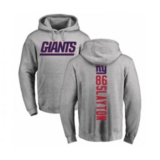 Football New York Giants #86 Darius Slayton Ash Backer Pullover Hoodie
