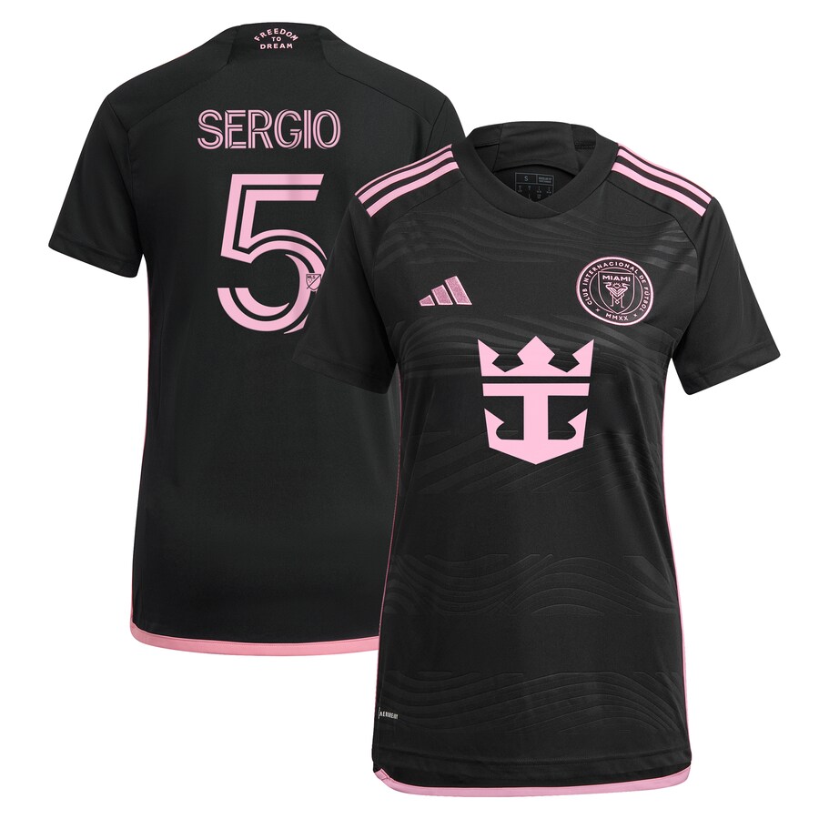 Women's Inter Miami CF Sergio Busquets adidas Black 2024 La Noche Replica Player Jersey