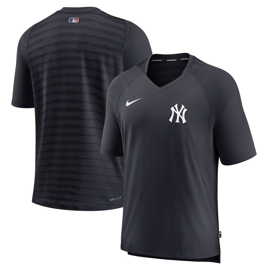 Men's New York Yankees Nike Navy Authentic Collection Pregame Raglan Performance V-Neck T-Shirt