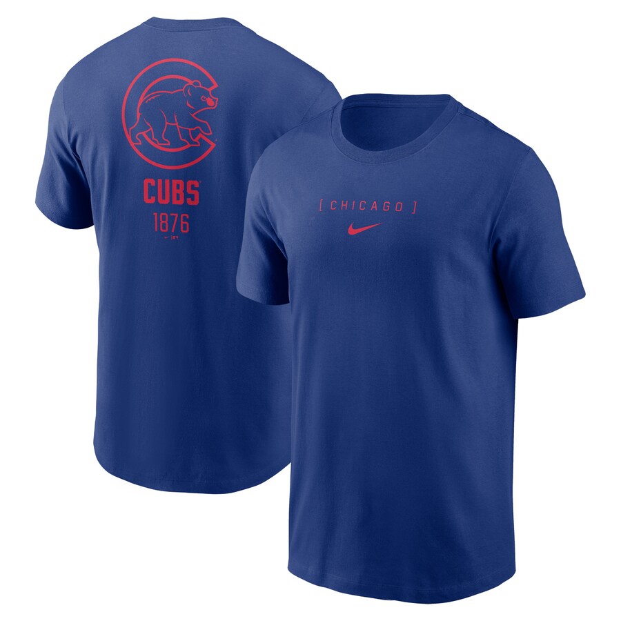 Men's Chicago Cubs Nike Royal Large Logo Back Stack T-Shirt