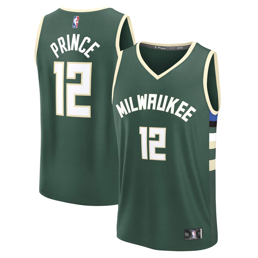 Men's Milwaukee Bucks Taurean Prince Fanatics Hunter Green Fast Break Replica Player Jersey - Icon Edition