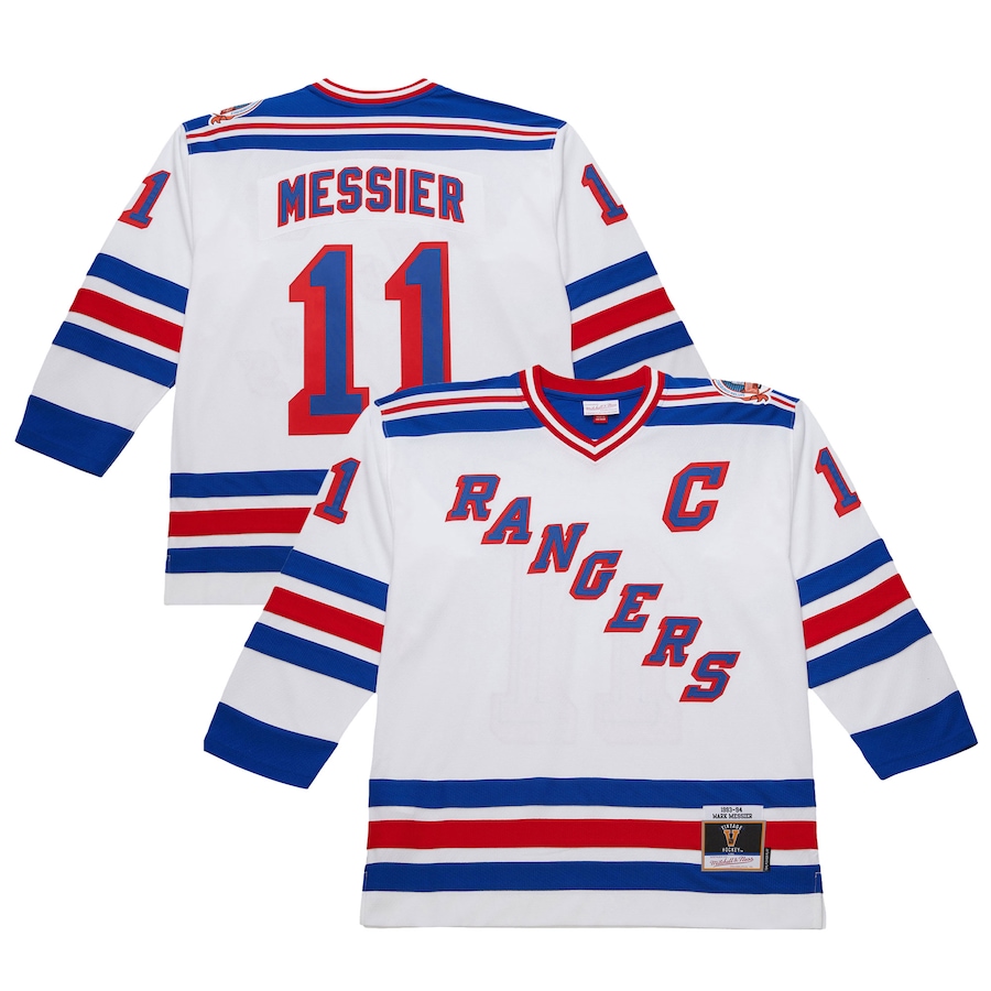 Men's New York Rangers Mark Messier White 1993-94 Power Play Jersey