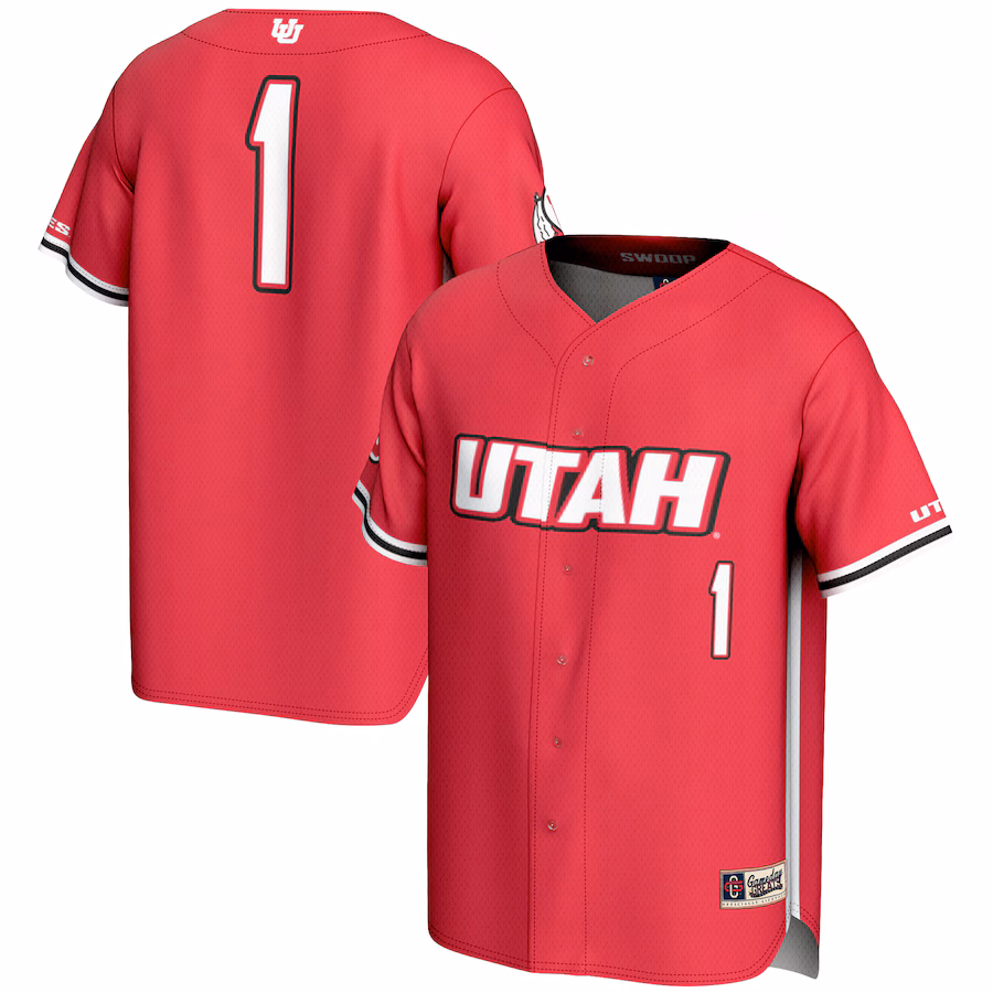 Men's GameDay Greats #1 Red Utah Utes Lightweight Baseball Fashion Jersey