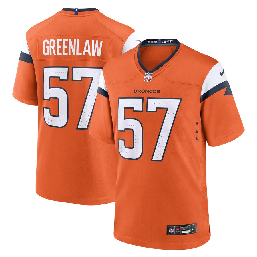 Men's Denver Broncos Dre Greenlaw Nike Orange Team Game Jersey