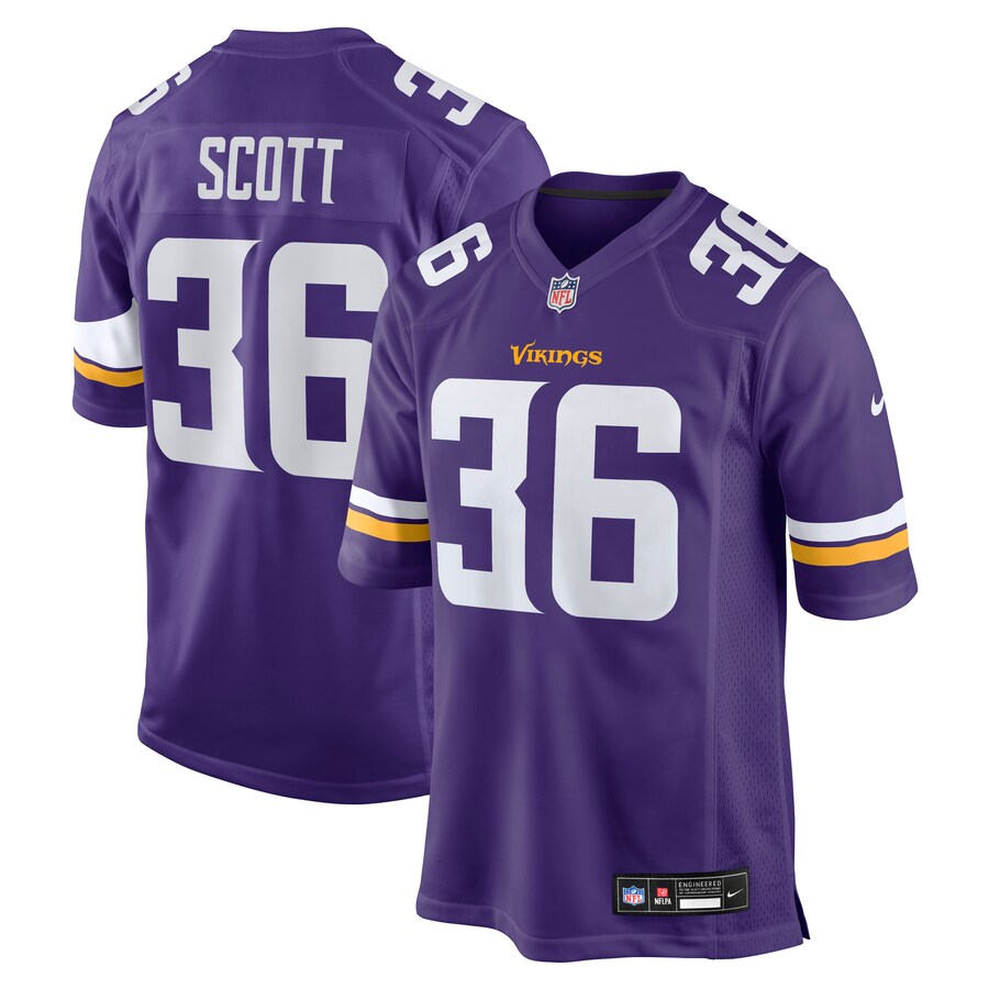 Men's Minnesota Vikings Zavier Scott Nike Purple Team Game Jersey