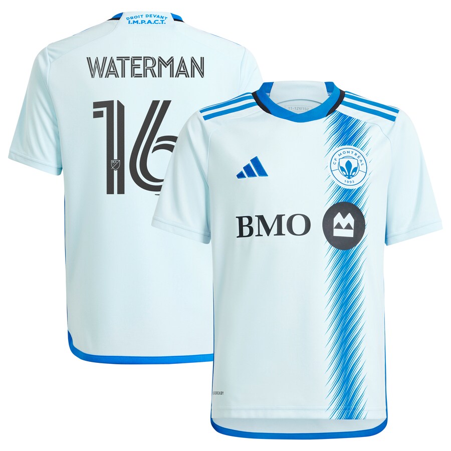 Youth CF Montreal Joel Waterman adidas Light Blue 2024 La Main Replica Player Jersey