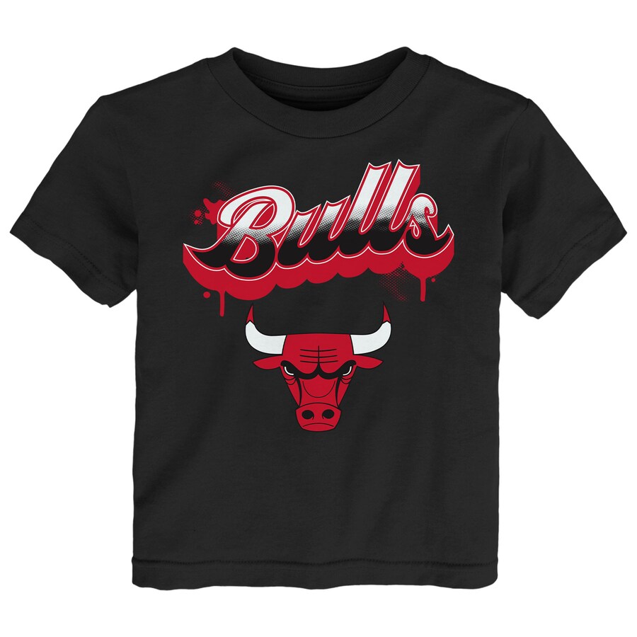 Youth Chicago Bulls  Black Bubbly Script T-Shirt