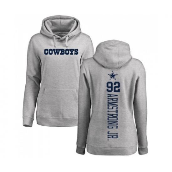 Football Women's Dallas Cowboys #92 Dorance Armstrong Jr. Ash Backer Pullover Hoodie