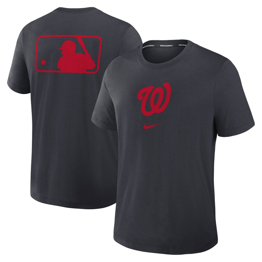 Men's Washington Nationals Nike Navy Authentic Collection Early Work Tri-Blend Performance T-Shirt