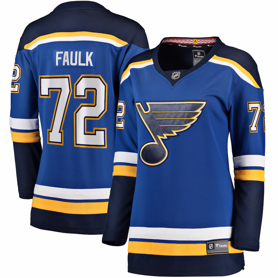 Women's St. Louis Blues Justin Faulk Fanatics Blue Home Breakaway Player Jersey