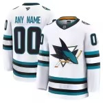 Men's San Jose Sharks Fanatics White Away Premium Custom Jersey
