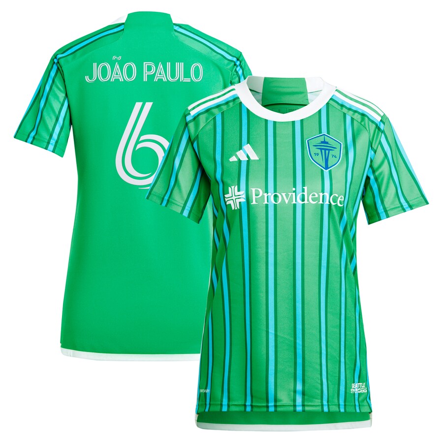 Women's Seattle Sounders FC Joao Paulo adidas Green 2024 The Anniversary Kit Replica Player Jersey