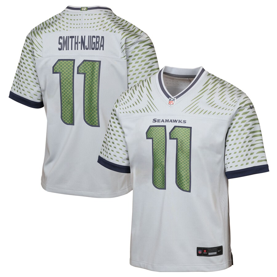 Youth Seattle Seahawks Jaxon Smith-Njigba Nike Wolf Gray 2025 Rivalries Collection Game Jersey