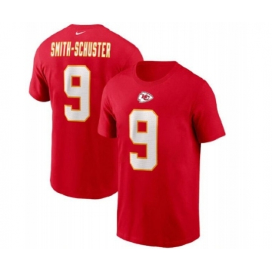 Men's Kansas City Chiefs #9 JuJu Smith-Schuster 2022 Red Name & Number T-Shirt