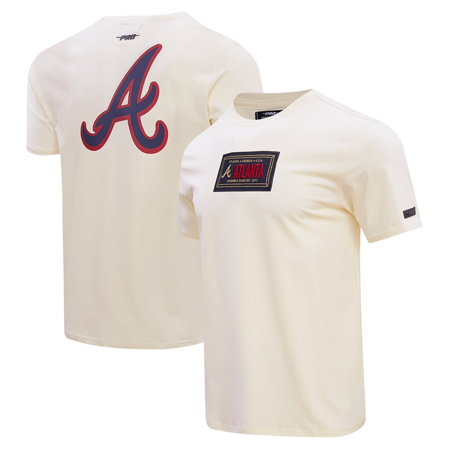 Men's Atlanta Braves Pro Standard Cream Club Member Badge T-Shirt