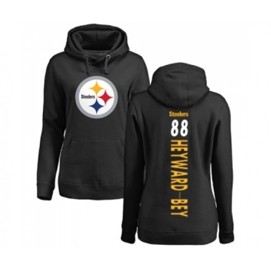 Football Women's Pittsburgh Steelers #88 Darrius Heyward-Bey Black Backer Pullover Hoodie
