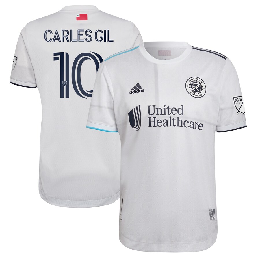 Men's New England Revolution Carles Gil adidas White 2022 Secondary Authentic Player Jersey