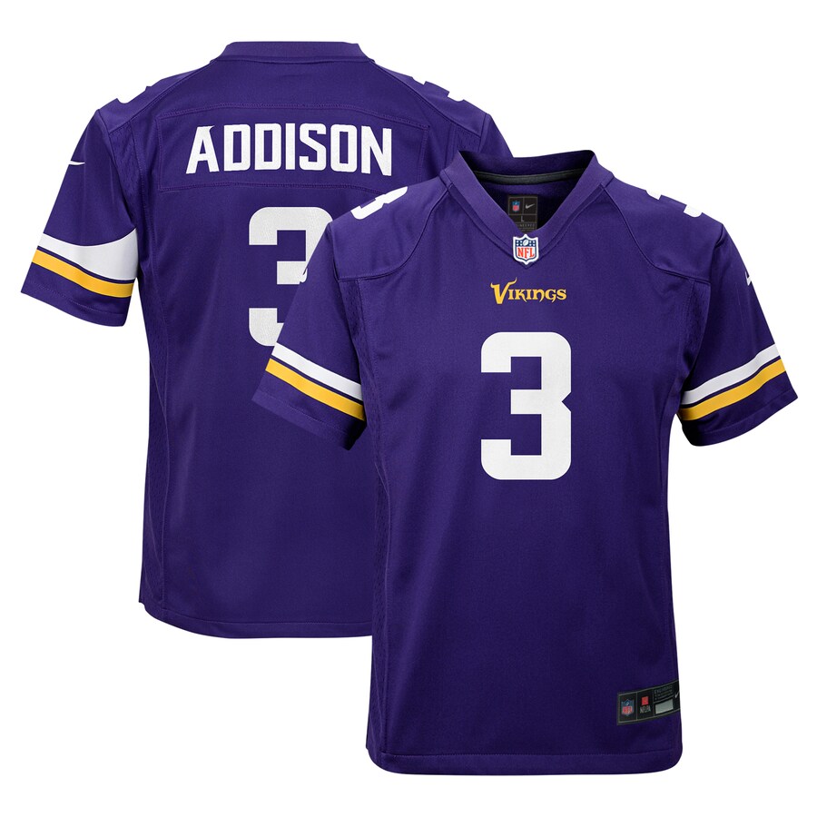 Youth Minnesota Vikings Jordan Addison Nike Purple Game Jersey