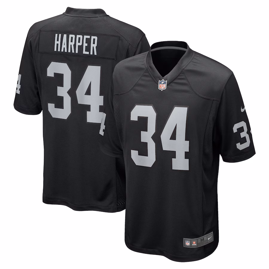 Men's Las Vegas Raiders Thomas Harper Nike Black Team Game Jersey