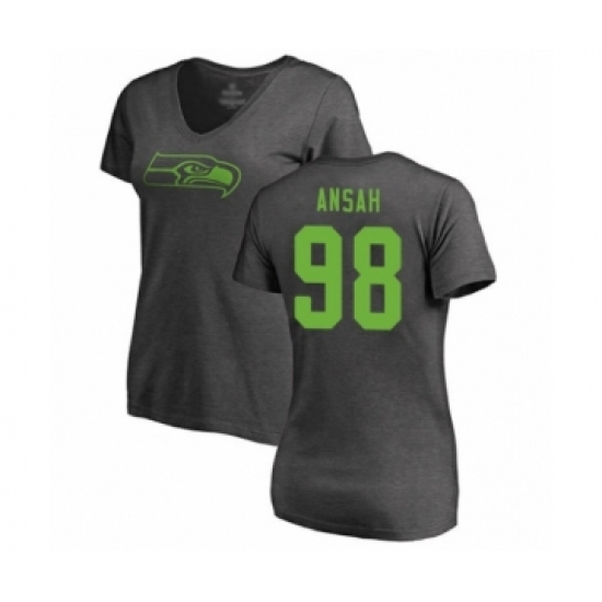 Football Women's Seattle Seahawks #98 Ezekiel Ansah Ash One Color T-Shirt