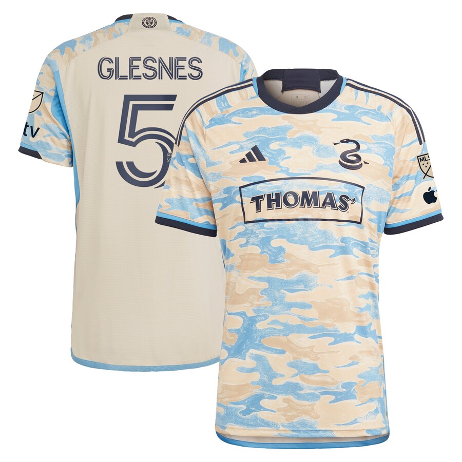 Men's Philadelphia Union Jakob Glesnes adidas Tan 2023 For Philly Authentic Jersey