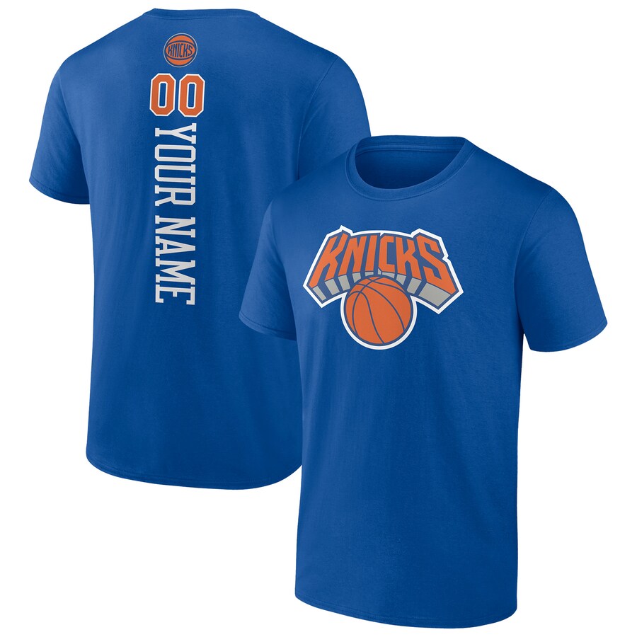 Men's New York Knicks Blue Personalized Playmaker Team T-Shirt