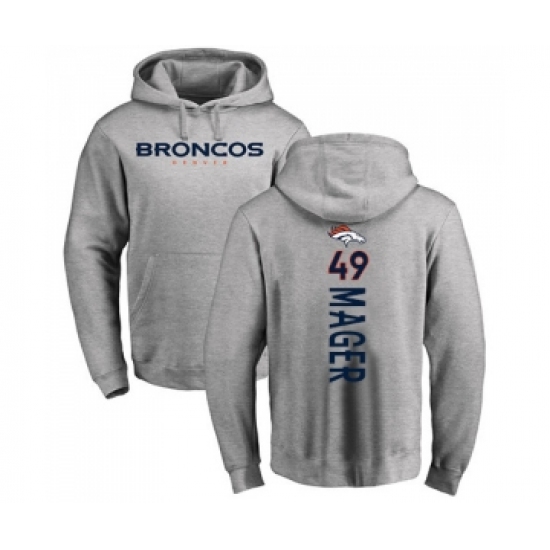 Football Denver Broncos #49 Craig Mager Ash Backer Pullover Hoodie