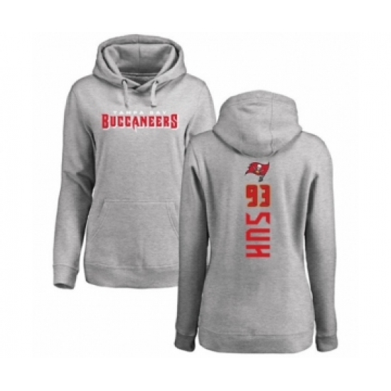 Football Women's Tampa Bay Buccaneers #93 Ndamukong Suh Ash Backer Pullover Hoodie